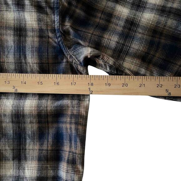 Ariat Men's Retro Fit Pearl Snap Western Shirt Brown Blue Plaid Cotton Size M - Picture 8 of 9